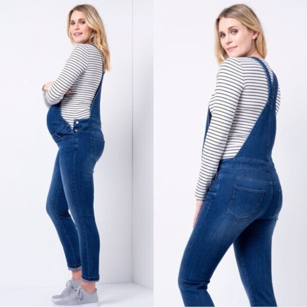 Seraphine Trav Denim Maternity Overalls Dungaree Size 4M Pregnancy Motherhood - Picture 16 of 16